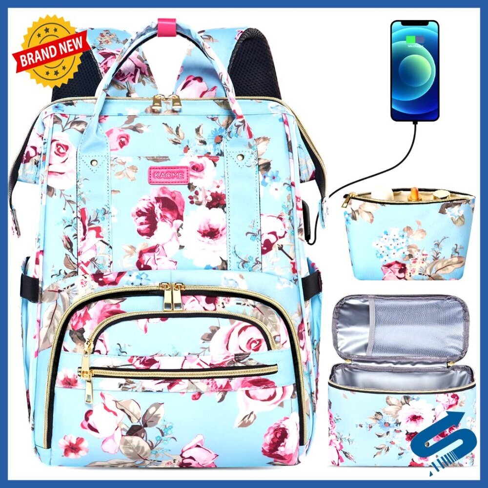 Large Capacity Laptop Backpack with Insulated Lunch Bag USB Port Anti-theft